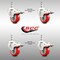 Service Caster 3.5 Inch 316SS Red Polyurethane Swivel 10mm Stem Caster Set Lock Brake SCC SS316TSTTL20S3514-PPUB-RED-M1015-4 - alternate 4